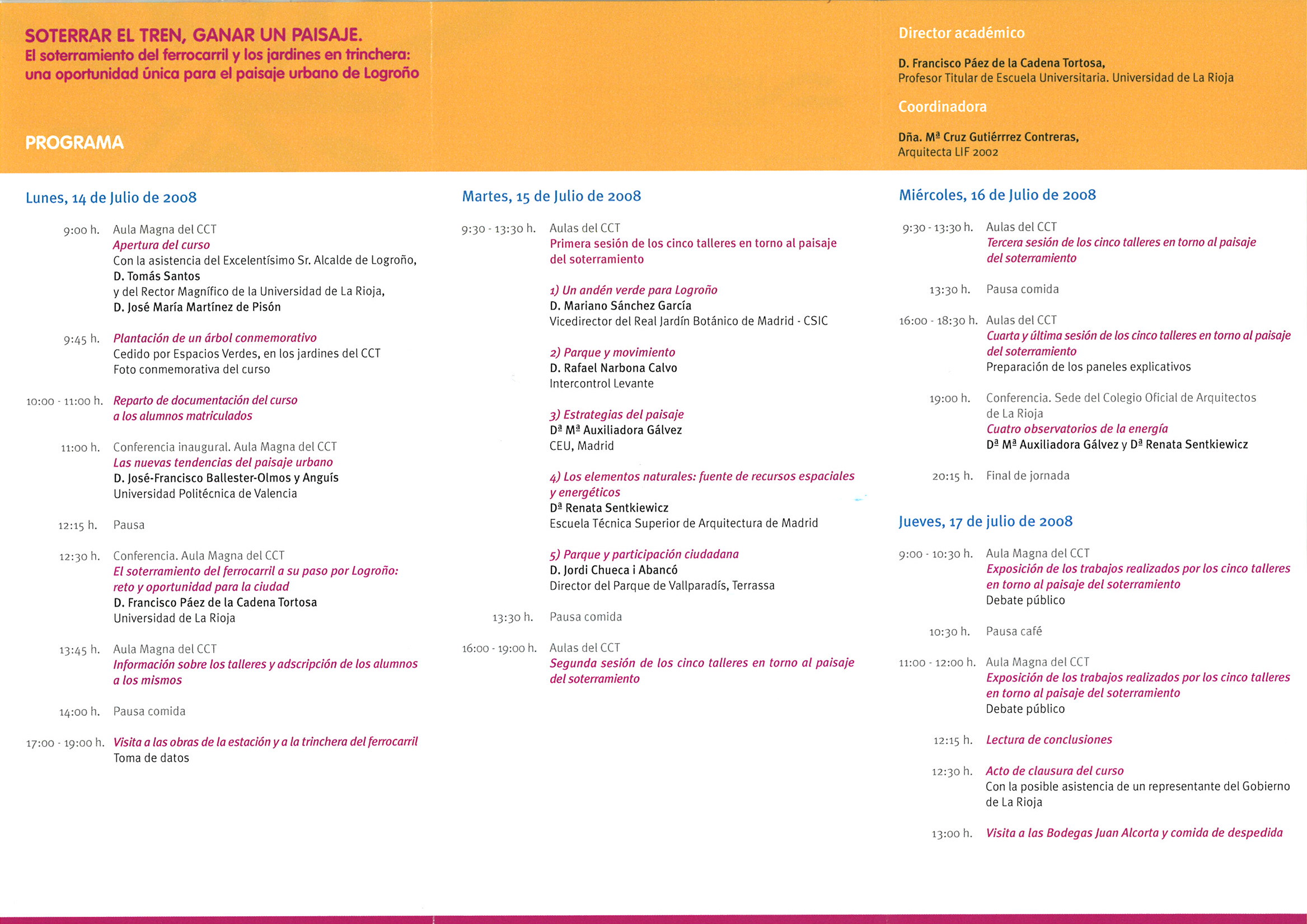 PROGRAMA CURSO DE VERANO 2008