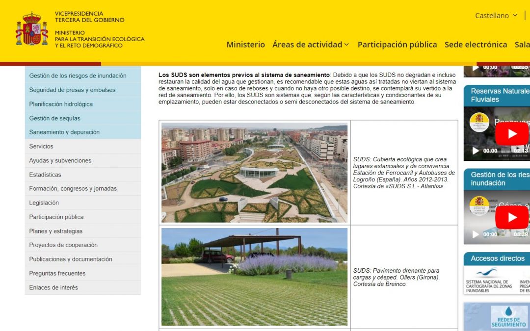 El sistema de drenaje del Parque Felipe VI, modelo de SUDS del Ministerio para la Transición Ecológica y el Reto Demográfico